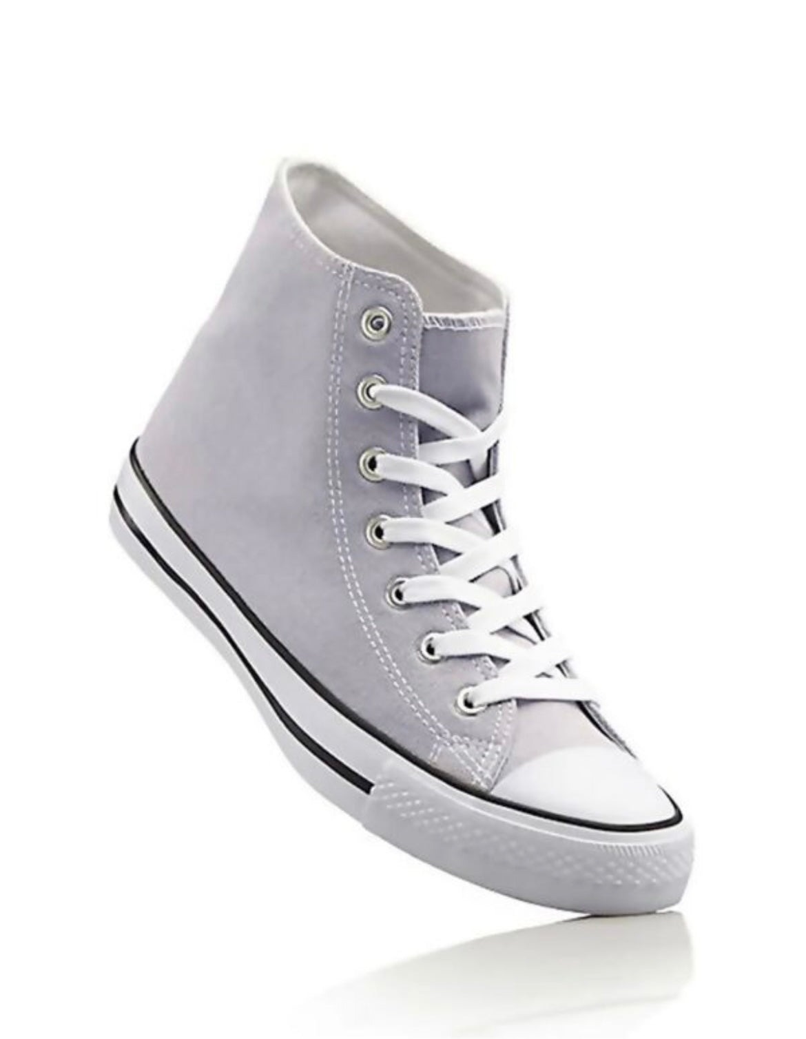 Grey Canvas High Top Trainers