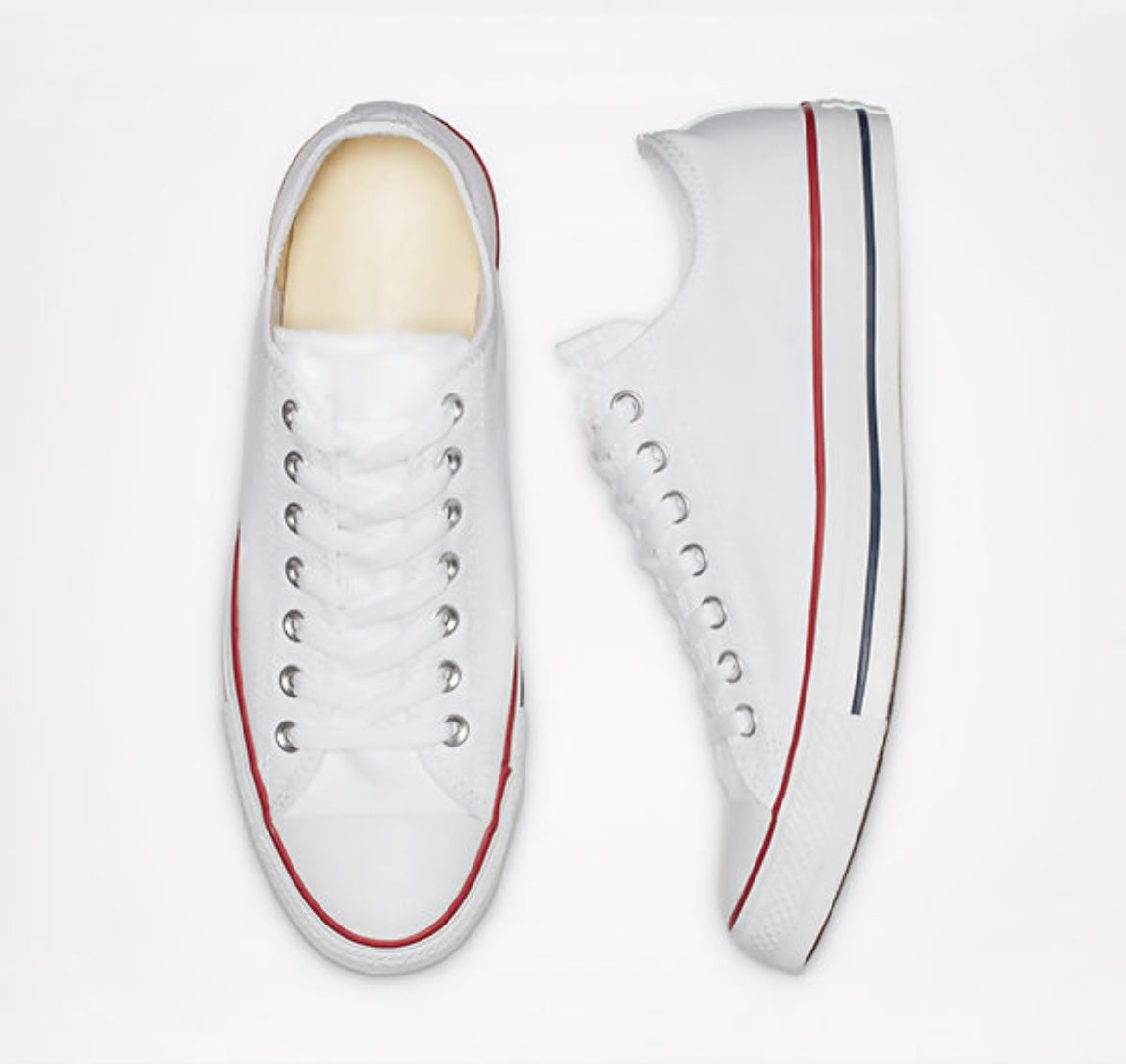 White Canvas Flat Trainers