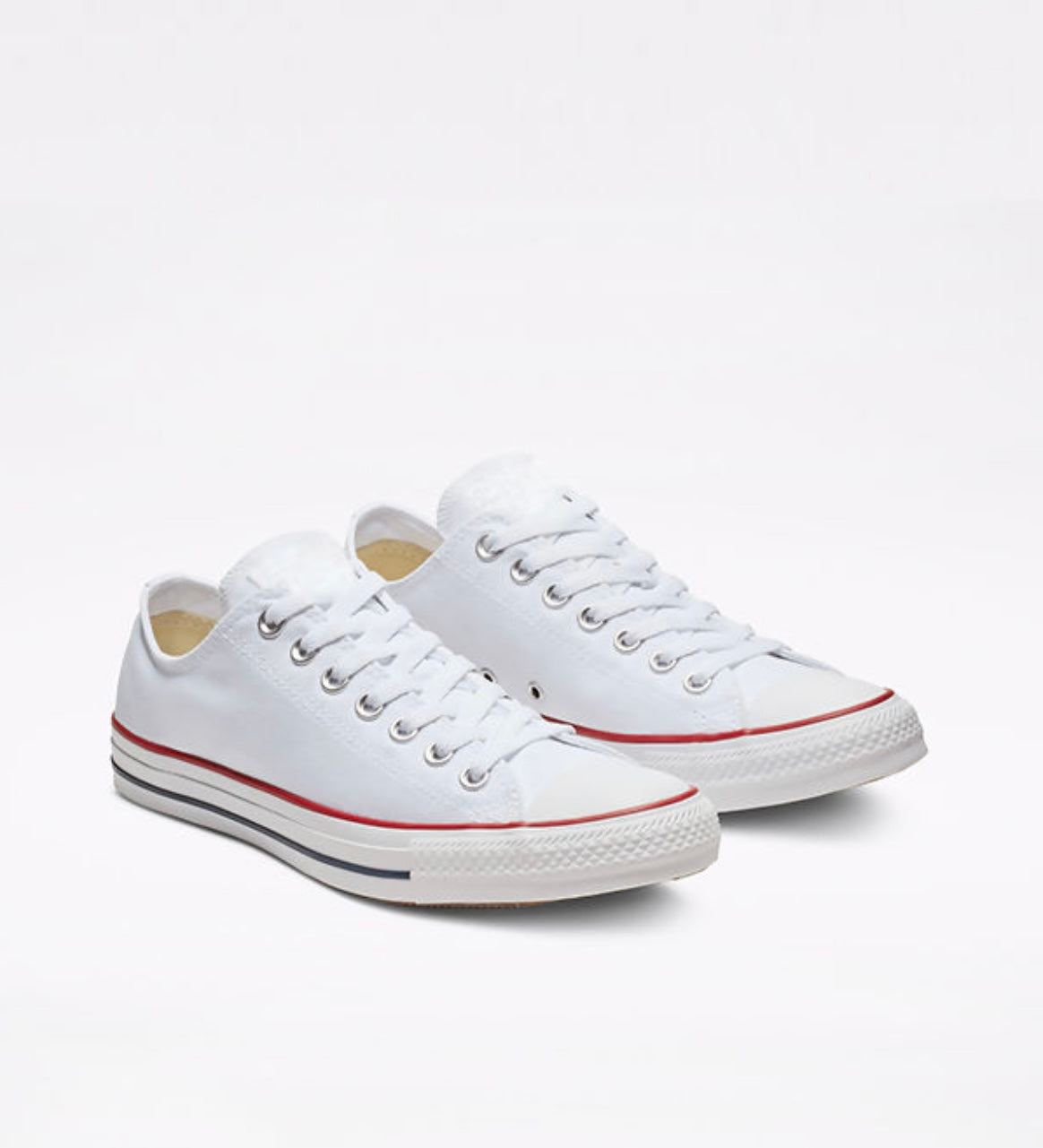 White Canvas Flat Trainers